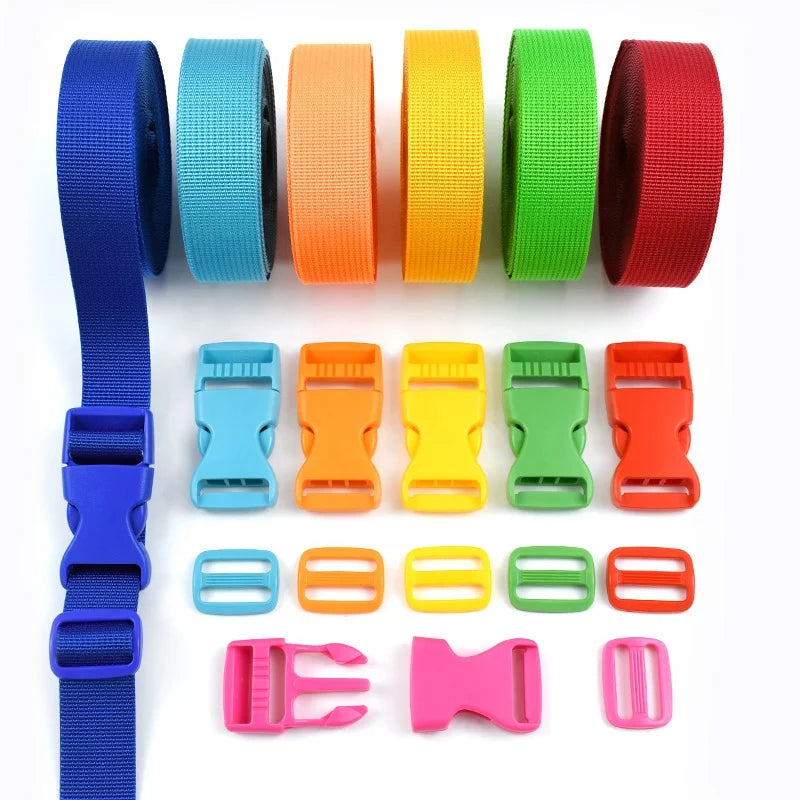 Meetee 20/25mm Adjustable Colorful Nylon Webbing Strap Quickly Release Buckle for Clothes Bags Luggage Accessories