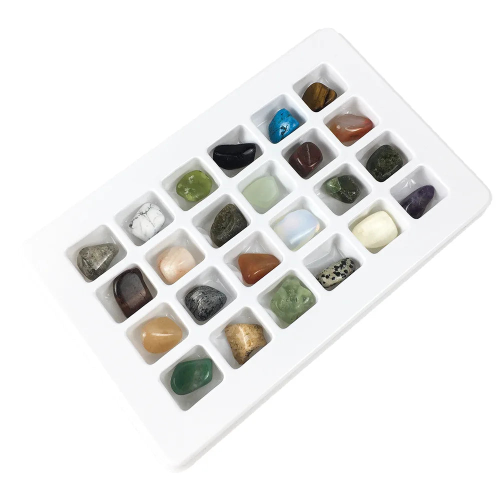 HZ Healing Power Stone Set Natural Stone Collection Box Semiprecious Stones Gift Box