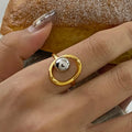 New Arrival Trend 18K Gold Plated Chunky Ring Love Heart Open Rings Stainless Steel Fashion Jewelry Rings