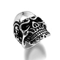 Fashion Personality Punk Style Skull Head Ring 316L Stainless Steel  Jewelry Men's Ring