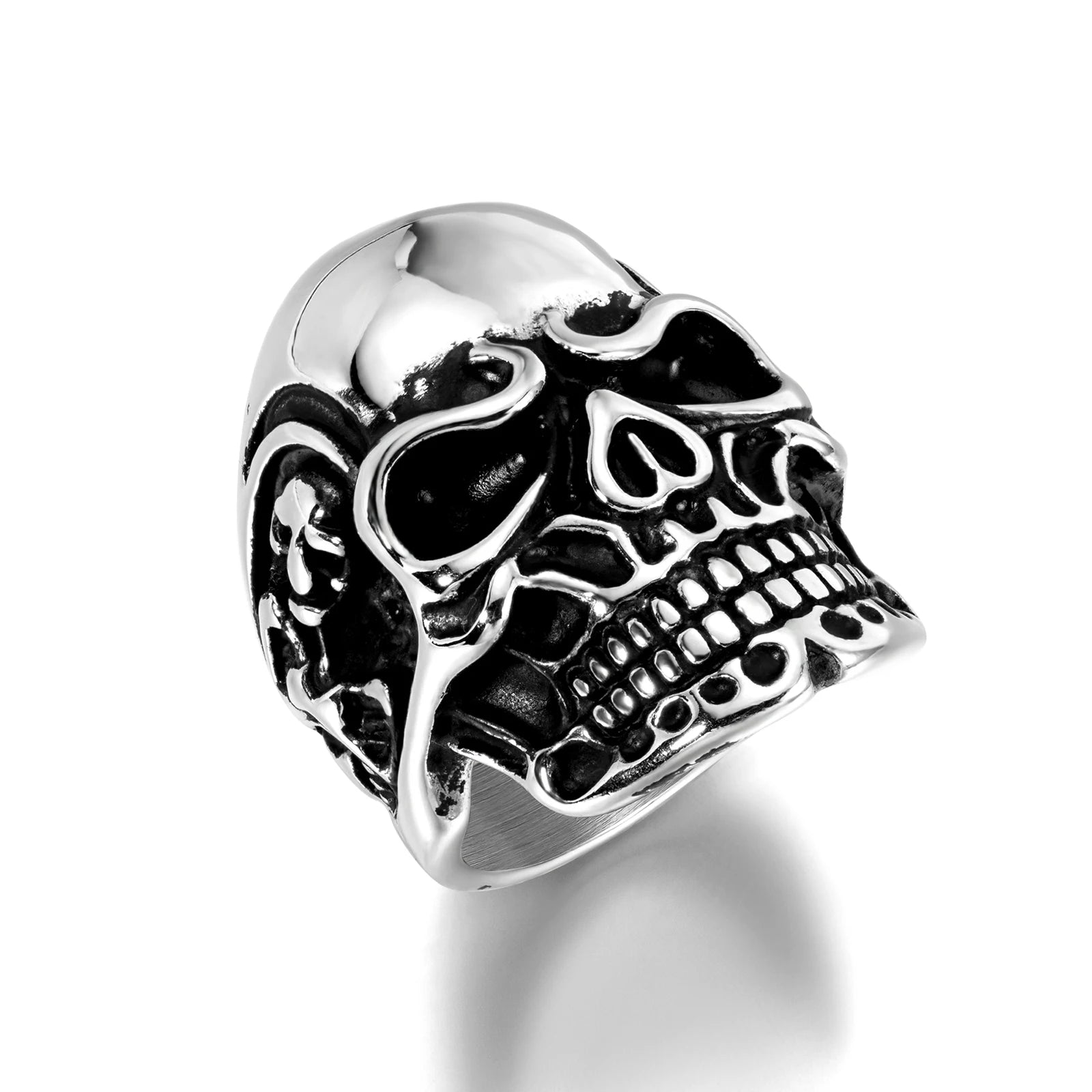 Fashion Personality Punk Style Skull Head Ring 316L Stainless Steel  Jewelry Men's Ring