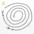 Wholesale Price 3mm Pure 925 Sterling Silver Twisted Rope Chain for Men Women 925 Silver Jewelry Fine Chain Necklace