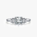 Ailmay 2022 New Arrival 100% 925 Sterling Silver Luxury Square Clear CZ Finger Rings for Women Wedding Engagement Fine Jewelry