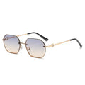 Fashionable Women Brand Designer Personalized Trendy Uv400 Protection Custom Logo Metal Sunglasses Polygonal Sunglasses