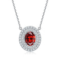 Colorful Birthstone Stone Pendant Necklace Zircon Sapphire Emerald Ruby Gemstone Necklace