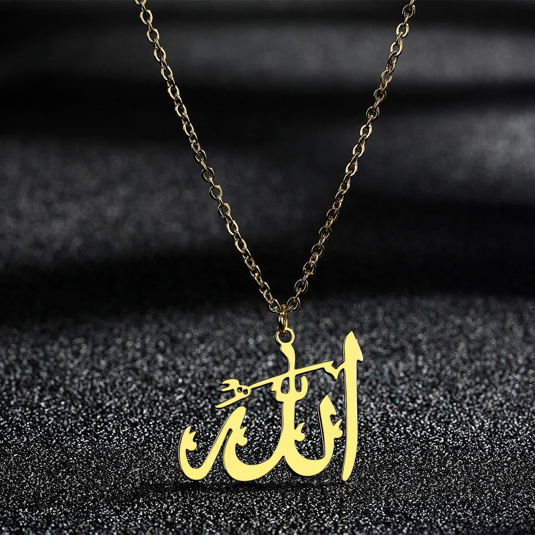 SC 2025 New Simple Arabian Pendant Necklace 14K Gold Plated PVD Stainless Steel Necklace Gifts for Women to My Dauther