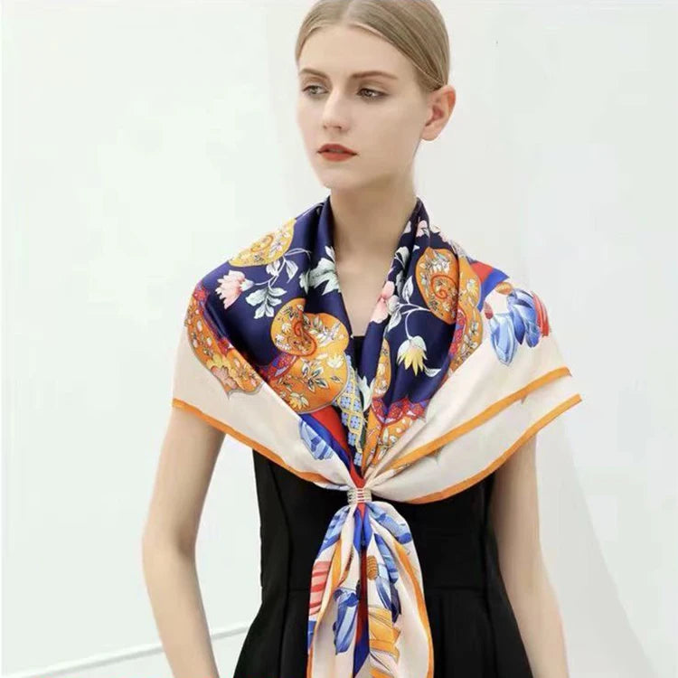 Hot Sale Vintage Scarfs Silk 110*110 Large 100% Mulberry Silk Bandana Scarf