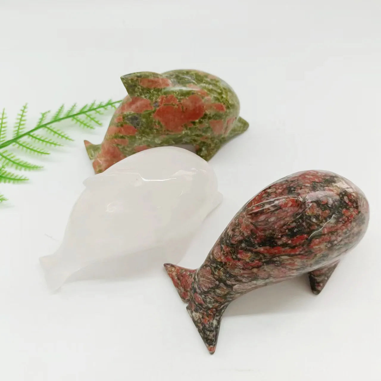 Custom Crystal Dolphin Wholesale  Natural Clear Quartz Dolphin Carved High Quality Polished Stone Custom Crystal Dolphin