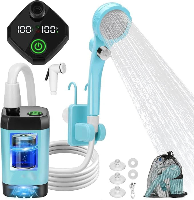 Portable Electric Shower Pump Modern Digital Display 4500/6000/7800mAh USB ABS Floor Mounted Bidets for Bathroom Outdoor Camping