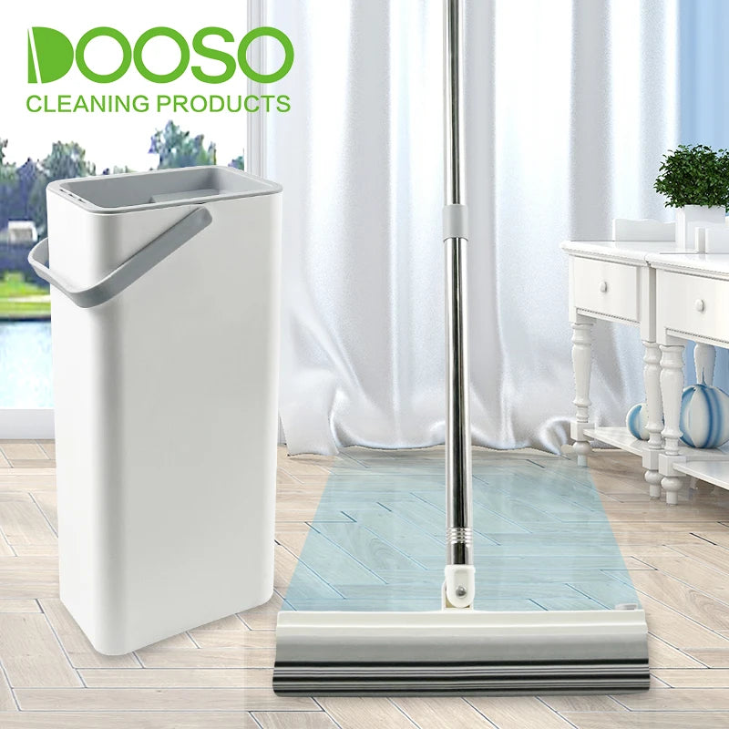 DOOSO Home Magic Easy Squeeze Pva Cleaning Mop Quick Clean Pva Sponge Mop With Buckets Set for Floor Cleaning