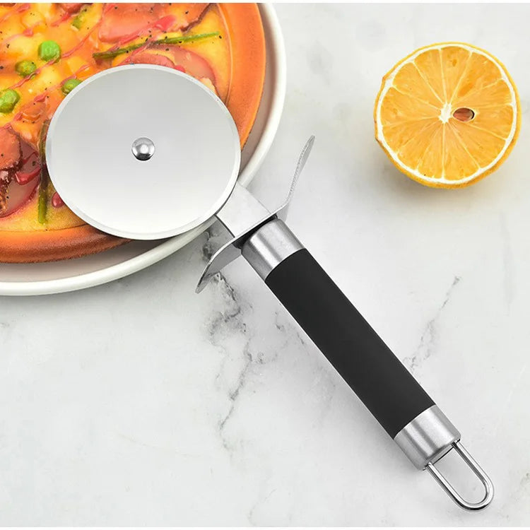 Plastic Handle 430 Stainless Steel Pizza Hob Kitchen Pizza Wheel Knife Home Baking Single Wheel Pizza Knife