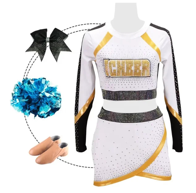 Elite Cheerleading Uniform Custom for Championship Club Team Wear Rhinestone Apparel Custom Gymnastics Leotards