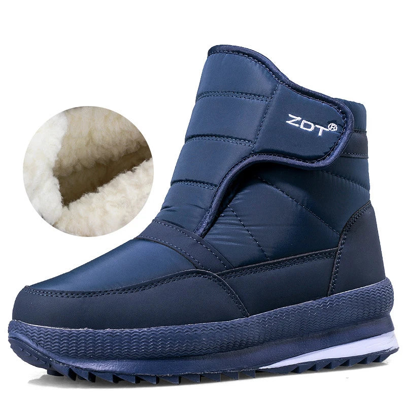 Large Outdoor Windproof Ladies Snow Shoes Women Plush Footwear Waterproof Mens Ankle Winter Boots