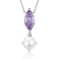 QX CUSTOM OEM Fine Jewelry 925 Sterling Silver Rhodium Plated Freshwater Pearl Women Mom Day Gift Pendant Necklaces