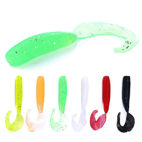 10cm 7.7g Artificial Bait 5pcs/bag Soft Worm Sea Fishing Bass Single Tail Fishing Lure