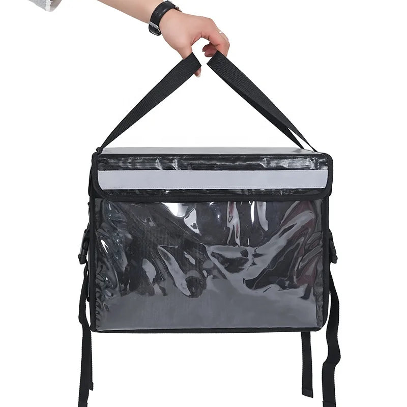 Wholesale Delivery Cooler Bag for Food Waterproof Black Insulated Motorcycle Bag 32L 48L 62L Made of Durable Polyester
