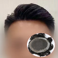 EMEDA Q6 Toupee for Men Swiss Lace & PU Base Human Hair Replacement System Unit Durable Male Hair Prosthesis Men's Wigs