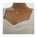 ERESI Designer Jewelry 18K Gold Plated Rice Beads Chain Choker Necklace for Women Dainty Real Freshwater Pearl Pendant Necklace