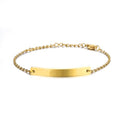 Waterpoof 18K Gold Plated Blank Bar Bracelet for Women Stainless Steel Custom Laser Engraving Blank Bracelet Wholesale