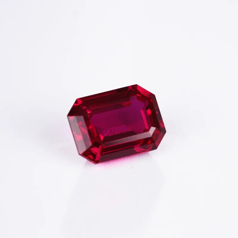 Starsgem Lab Grown Ruby Fancy Color Pigeon Blood Red Emerald Cut Wholesales Loose Gemstone Lab Created Ruby