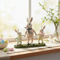 Easter Resin/Glass Bunny Couple Figurine Transparent Gold Modern Decorative Craft with Digital Printing and Customizable Design