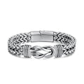 MECYLIFE Mesh Stainless Steel Bracelet Knot Bracelet Mens Hiphop Franco Chain Bracelet Punk Jewelry