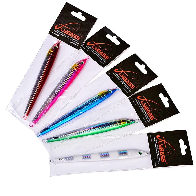 PROBEROS Metal Jig Lure Luminous Lead Jigging Blade Bait Sinking Saltwater Fishing Lure Pesca Baits