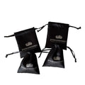 Custom Logo Reusable 7x9cm Black Satin Drawstring Moisture Proof Bracelet Pouches for Earrings and Gifts