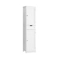 Iwell Modern Tall Bathroom Storage Cabinet 2-Door MDF Storage Cabinets with Adjustable Shelves