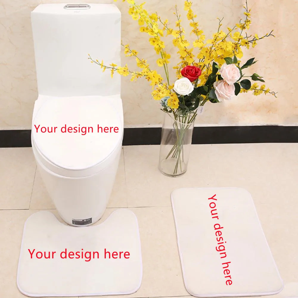 Custom Logo 3Pcs Absorbent Memory Foam Bath Mat Set Washable Non-slip Quick-dry Bathroom Rug Sets Toilet Mat