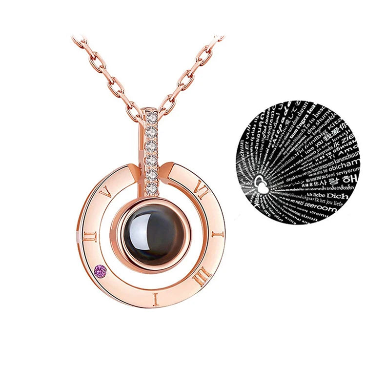 High Polishing 100 Languages I love You Necklace Pendant925 Sterling Silver Pendant Jewelry