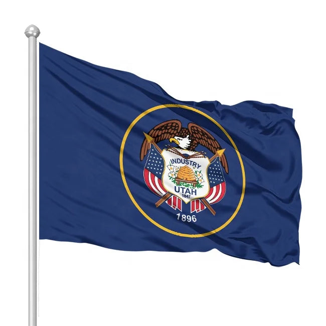 Custom Utah Flag Water-Resistant Polyester Fabric with Digital Printed Graphics for Trade Show Giveaways