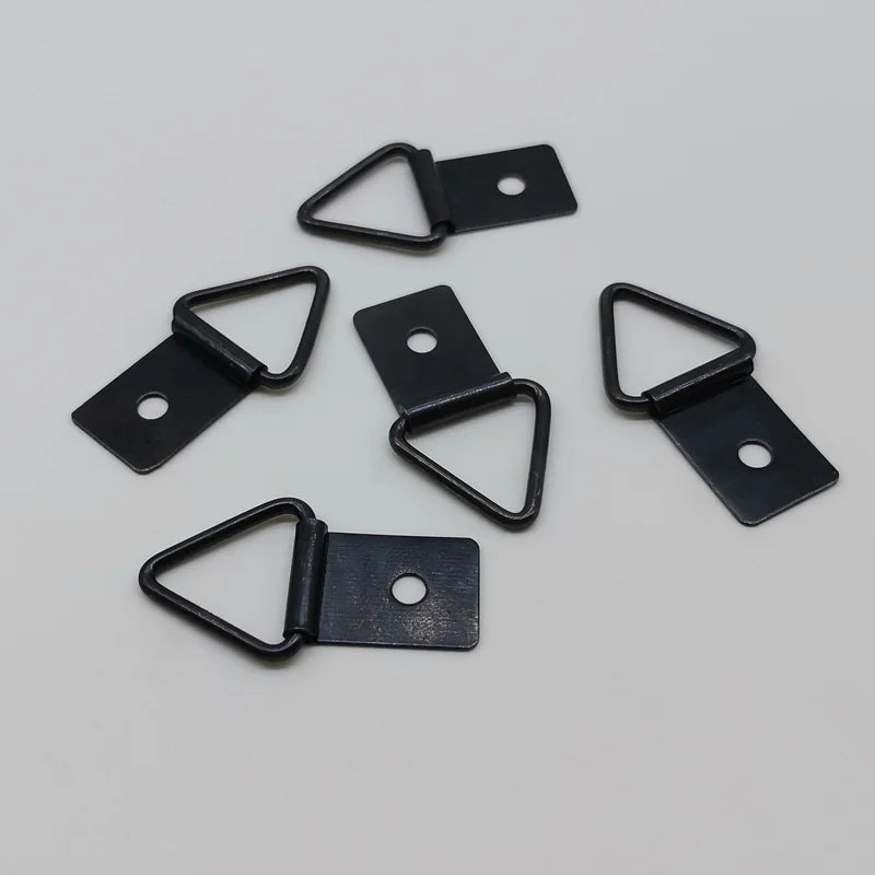 13x35mm Triangular Ring One Hole Iron Plain Black Oxide Photo Album Picture Frame Hanger Wall Hook Box