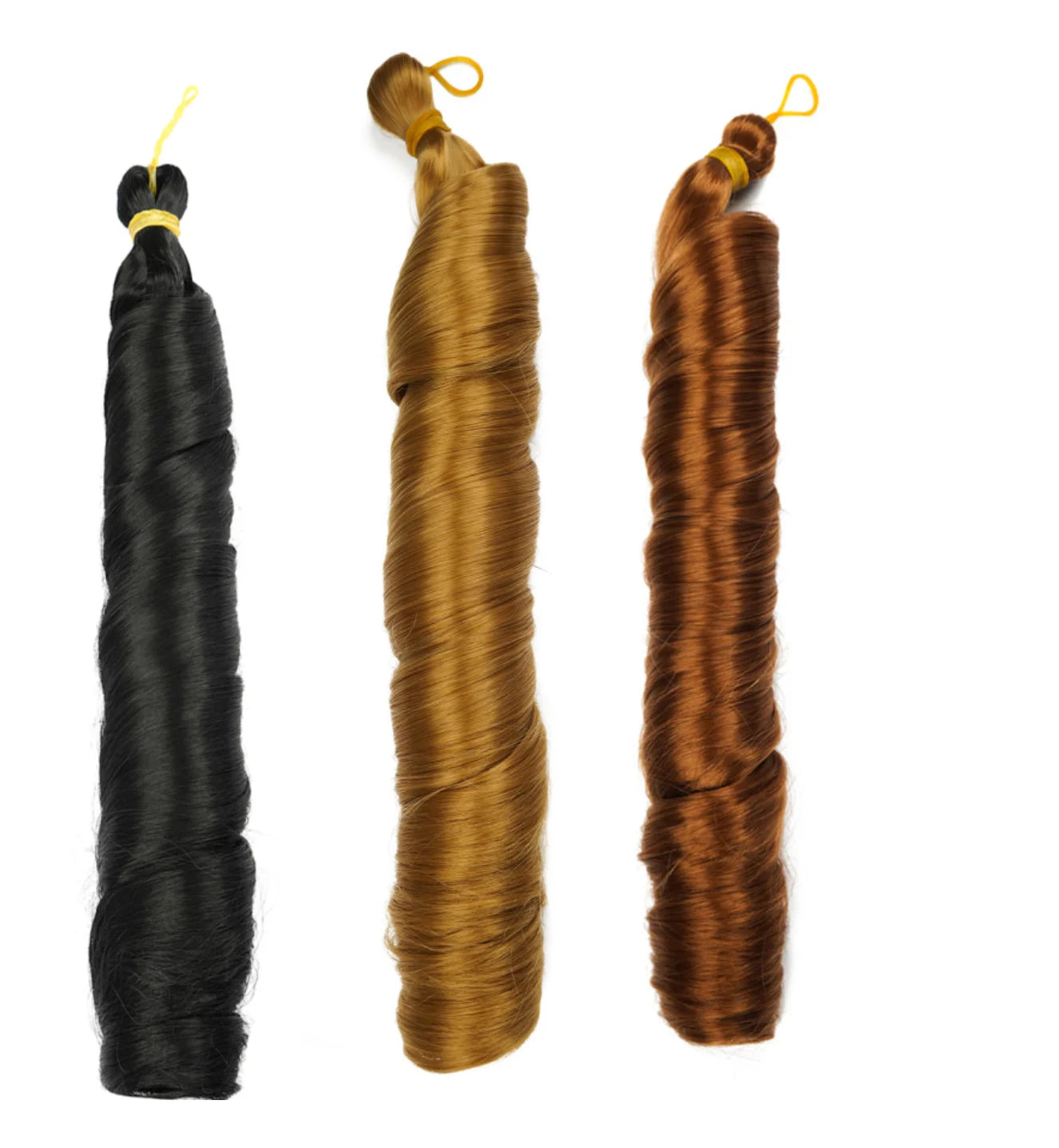 French Curl Synthetic High Temperature Fiber 24 Inch Customized Spiral Curl Hair Extensions Pony Style Ocean Wave Braiding Hair