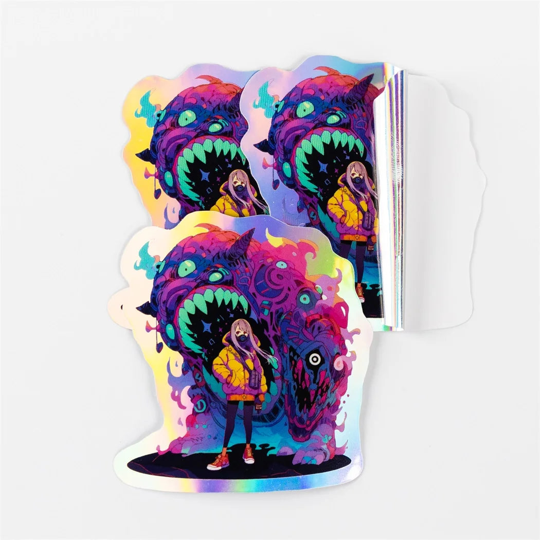 Custom Printing Waterproof Packaging Logo Glue Vinyl PVC Transparent Sticker HD Printing