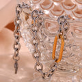 Hip Hop Chain Necklace PVD Gold Plated O Chain Necklace Stainless Steel Necklace and Bracelet for Women
