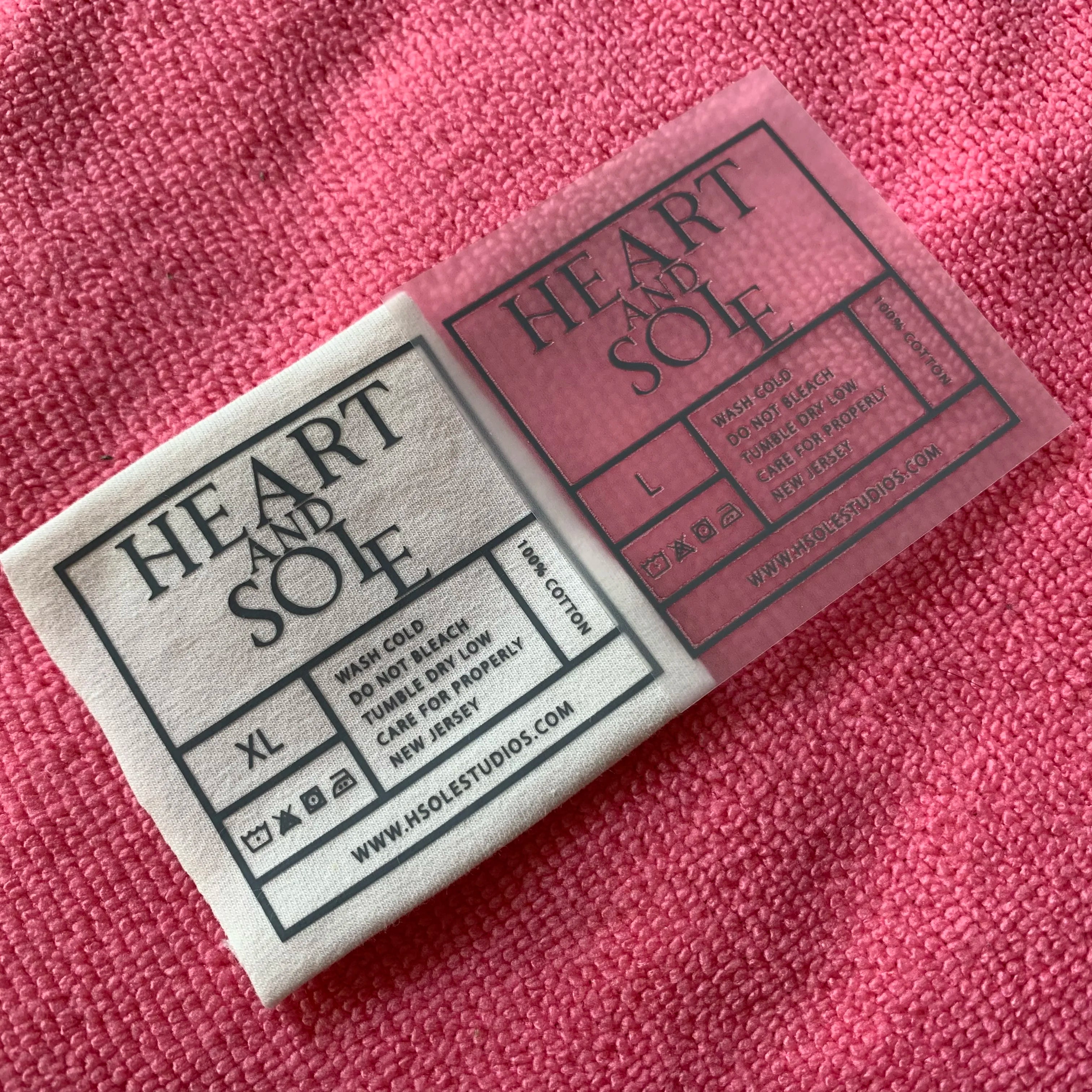square Shape Washing Care Instruction Heat Transfer Labelwashable Iron on Transfer Label for Collar