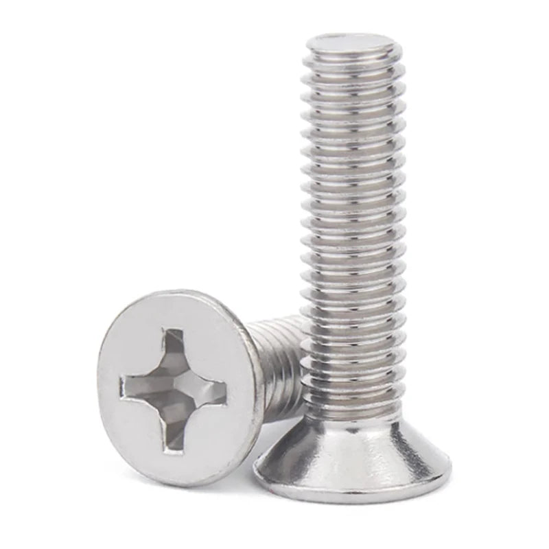 304 Stainless Steel Cross Flat Head Screw Countersunk Head Screw Small Screw M1  M2.5 M3 M4 M5 M6 M8 M10 M12
