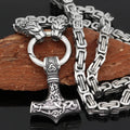 Nordic Viking Series Stainless Steel Dragon Head Emperor Chain Domineering Men's Necklace Accessories Thor Hammer Jewelry