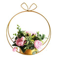 Metal Flower Basket Love Gold-plated Geometric Portable Flower Basket Round Square Iron Flower Stand