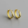 925 Sterling Silver Huggies Hoop Earrings Unique Trendy Design with Color Zircon Simple Elegant Piercing Jewelry for Women
