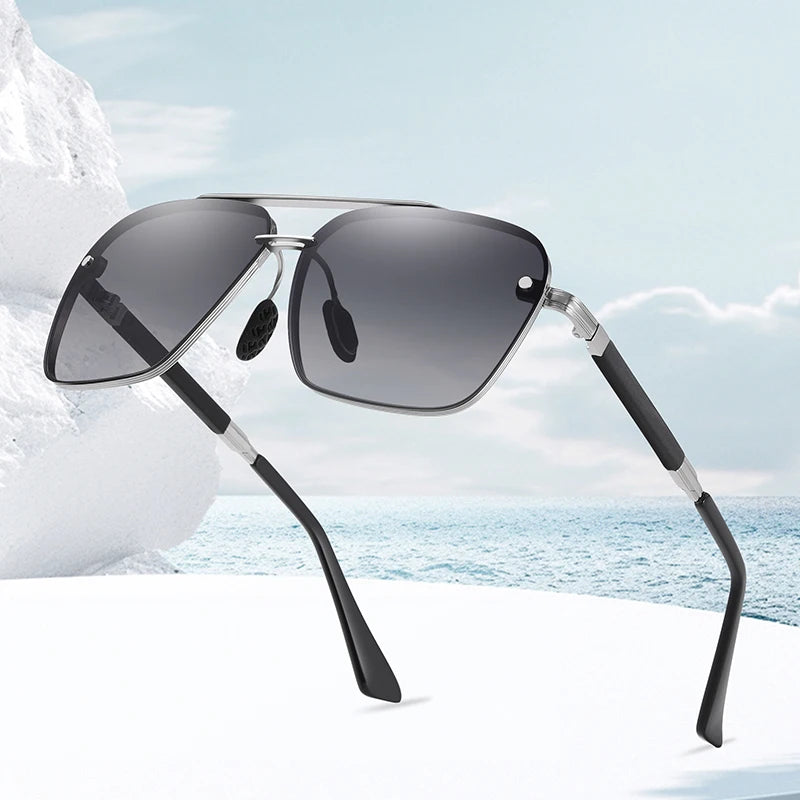 2025 New Fashion Metal square Sunglasses Magnetic Replaceable Lens Polarized Sunglasses for Men and Women