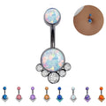 G23 Titanium Zircon Add Opal Belly Button Rings CZ Belly Piercing Body Jewelry Nombril Ombligo Multicolor Gemstone Women Gift