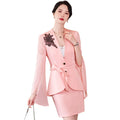 S-4XL Spring/Summer Leisure Long Sleeved Small Suit Coat Women's Work Clothes Regular Decoration Body Top