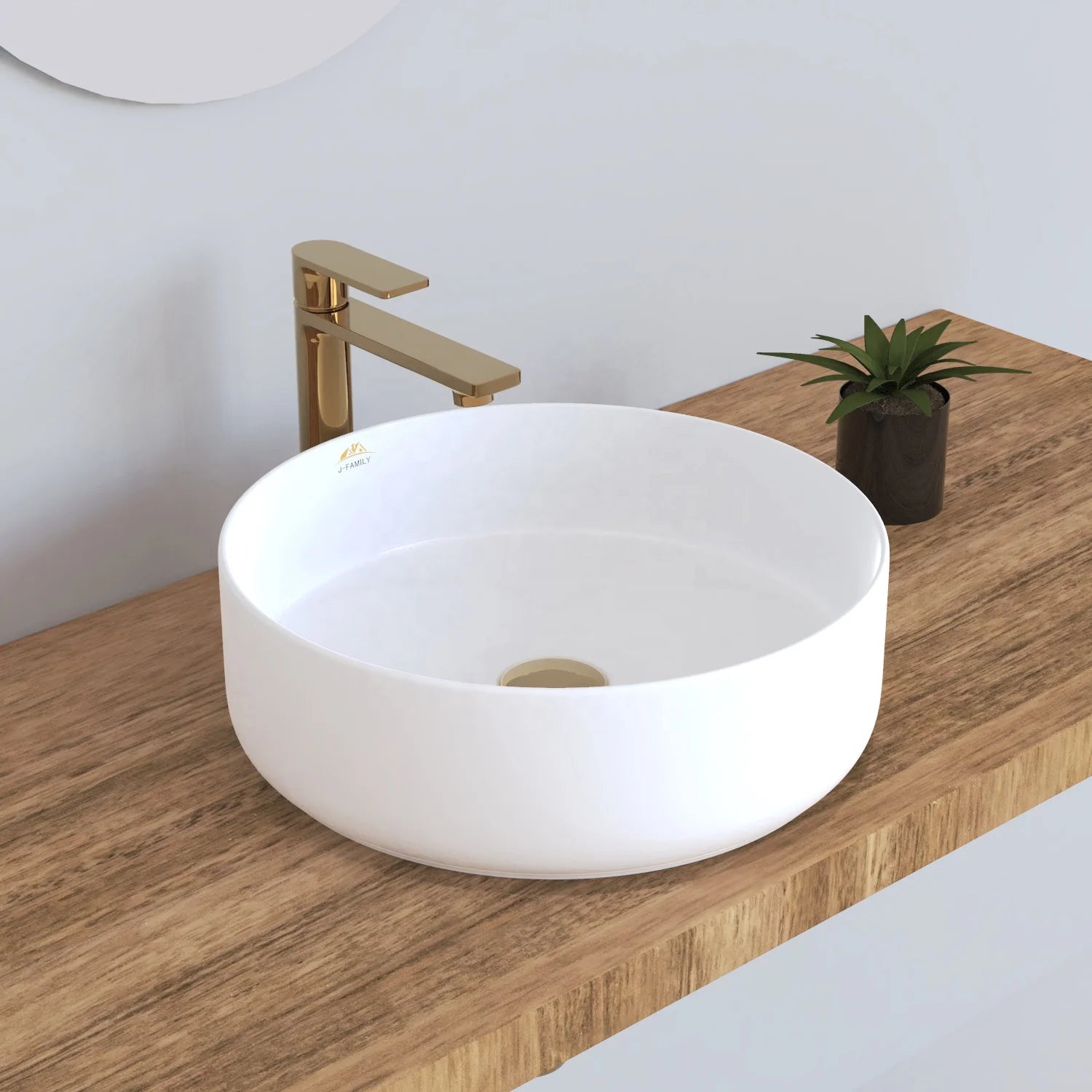 400MM Round Wash Basin Sanitary Ware Vanity Sink Table Top  Wash Basin Without Tap Hole