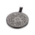 Kalen Unisex Religious Silver/Gold/Black Stainless Steel Circle Pendant With Jewish Hexagram Pattern