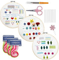 2023 New Beginners Embroidery Kit Cross Stitch Kit Art Craft Embroidery Starter Kit 3 PCS Craft Handy Sewing Hand Stitch