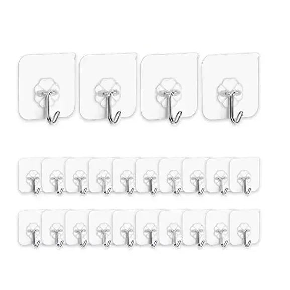 Transparent Bathroom Towel Traceless Hook Wall Selfadhesive Kitchen Door Back Plastic Hole-Free Hook