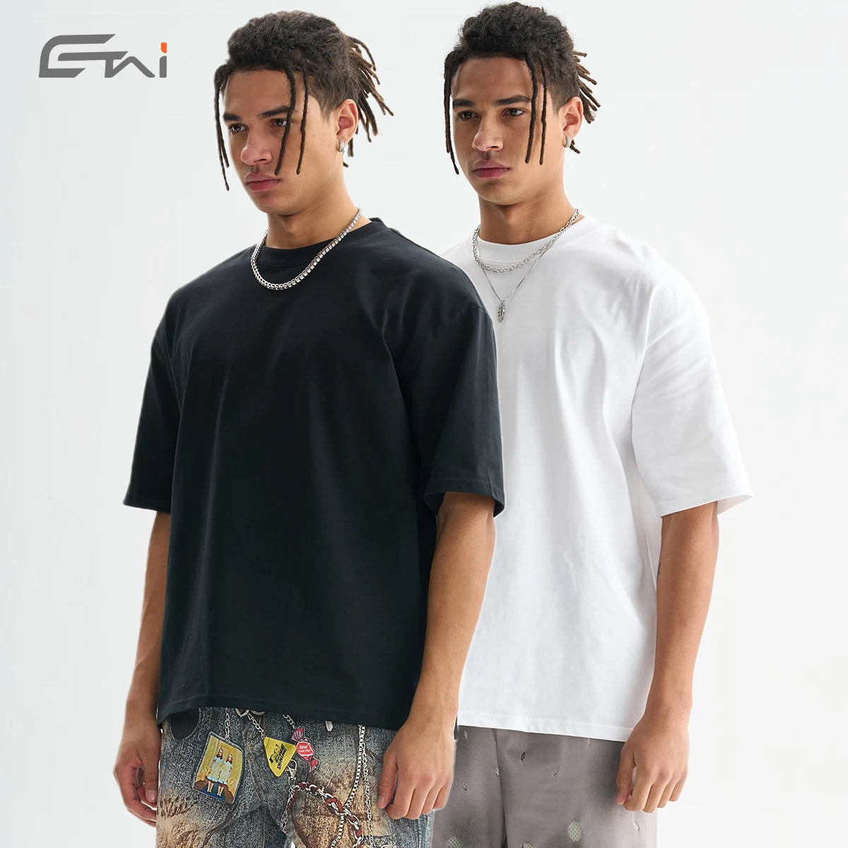 Wholesale Men's Clothes Oversized Shoulder Drop T Shirts Custom logo Pattern Graphic Plain 100% Cotton T-shirt