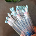 New Private Label Bunny Ears pink Lash Extension Mascara Spoolie Brush Disposable Eyelash Brush with Tube